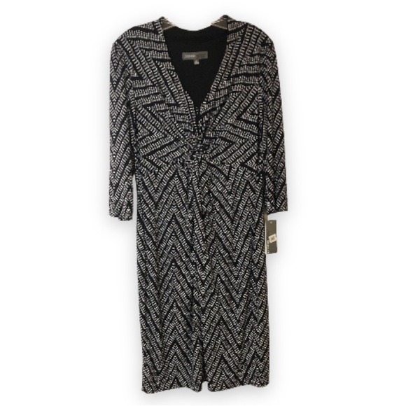 Donna Ricco | Dresses | Donna Ricco Blackwhite Print Jersey Twist Front ...
